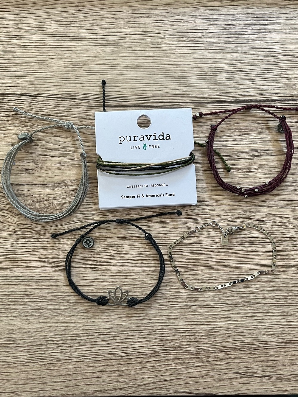 Pura Vida Neutral, Gray, Burgundy & Black Bracelet Set
